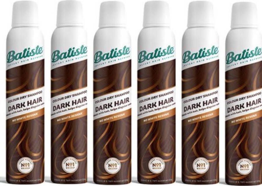 Batiste Dark Hair Droogshampoo Voordeelverpakking 6 x 200 ml