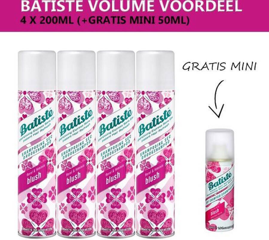 Batiste Droogshampoo Blush Volumevoordeel 4 x 200ml Gratis Mini 50ml