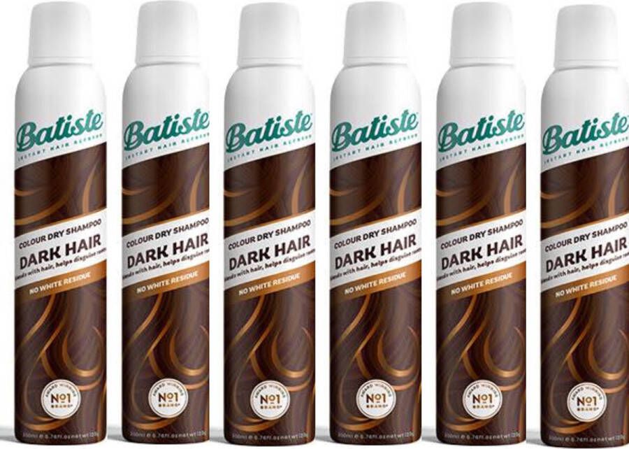 Batiste Droogshampoo Dark And Brunette Voordeelverpakking (6x 200 ml)