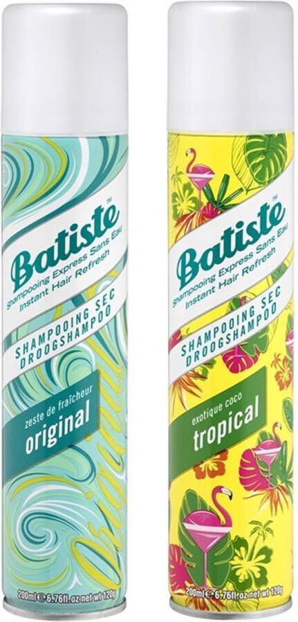 Batiste Droogshampoo Duo Original & Tropical 2 x 200ml