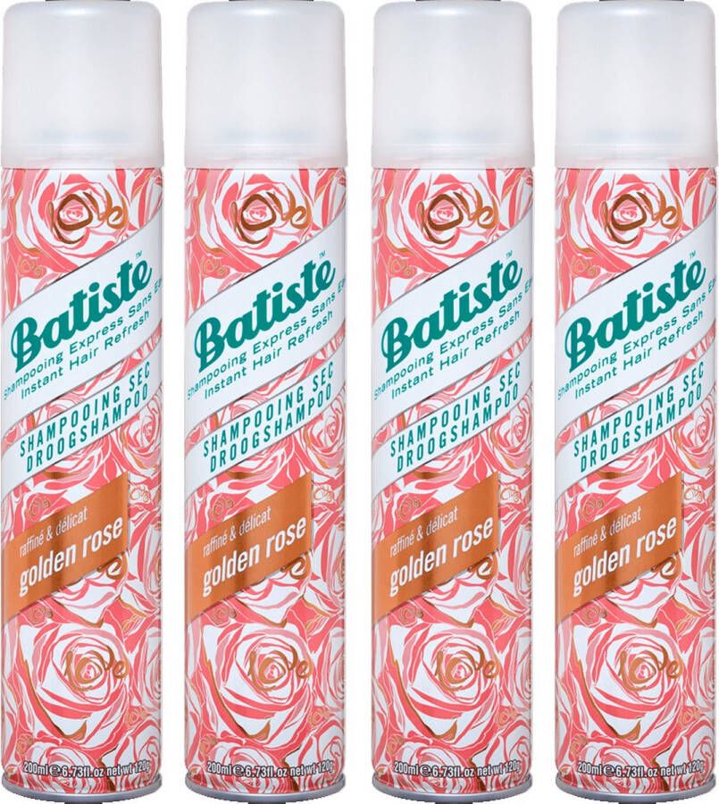 Batiste Droogshampoo Golden Rose 4 x 200ml