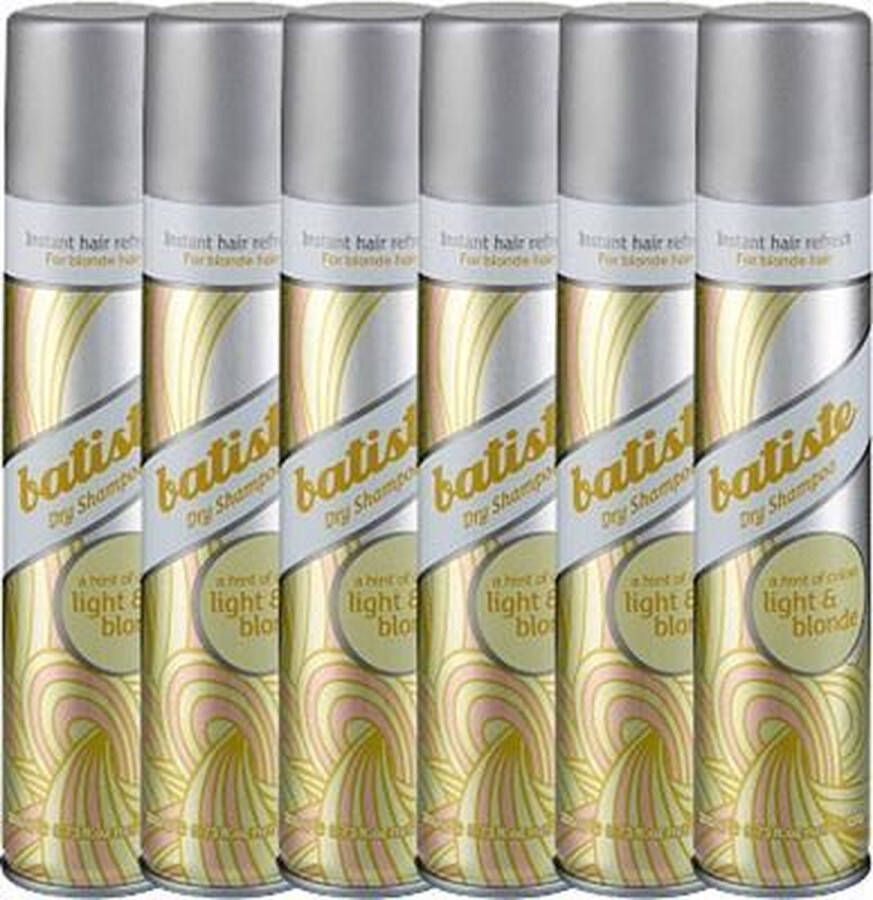 Batiste Droogshampoo Licht En Blond Voordeelverpakking 6 x 200 ml Dry Shampoo Blonde