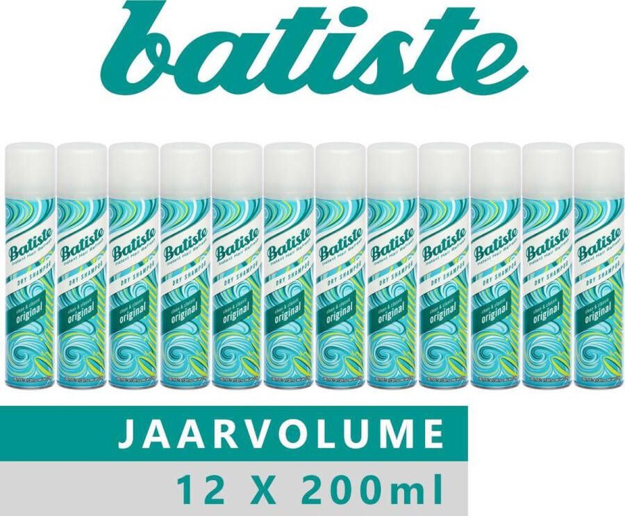 Batiste Droogshampoo Original Jaarvolume 12 x 200ml