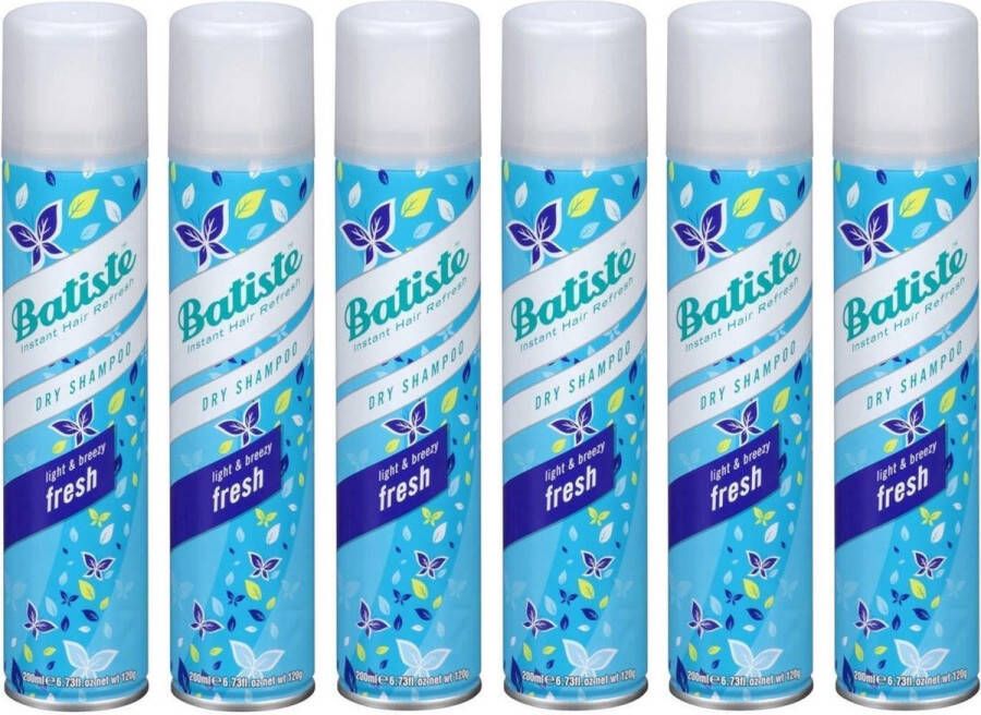 Batiste Fresh Droogshampoo 6x 200 ml Voordeelpakket