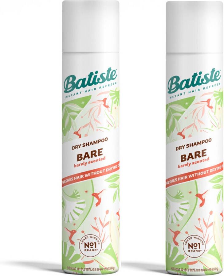 Batiste Natural & Light Bare Droogshampoo Dry Shampoo 2 stuks Dames 200 ml