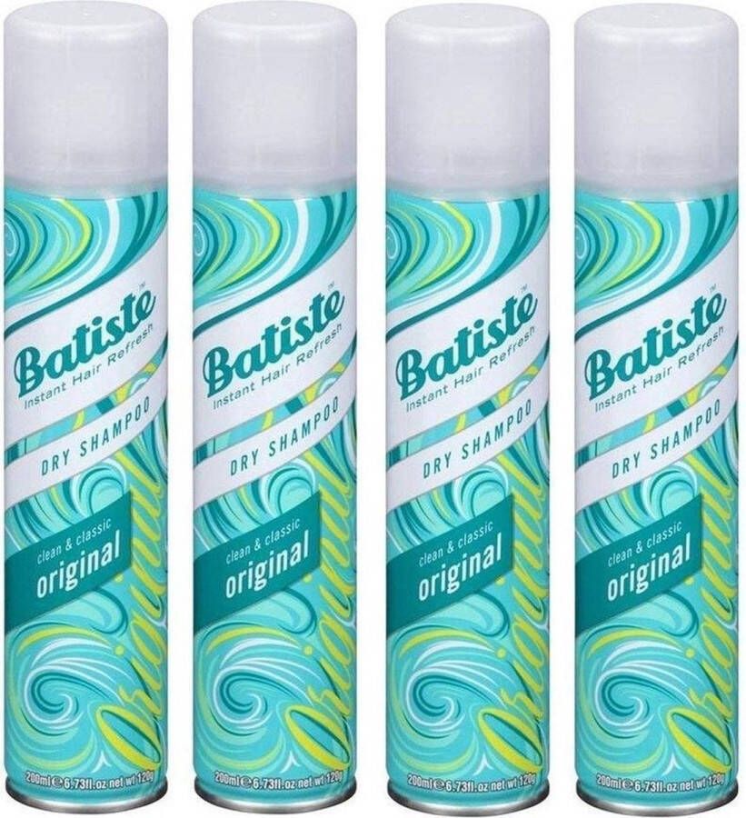 Batiste Original Droogshampoo 4 x 200 ml Voordeelverpakking