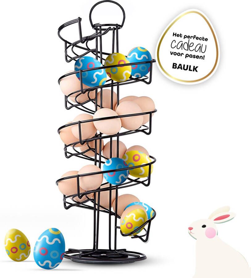 BAULK Eiermand – Eierrek – Eierhouder – Eieren – 360° Zwart Pasen 39 eieren