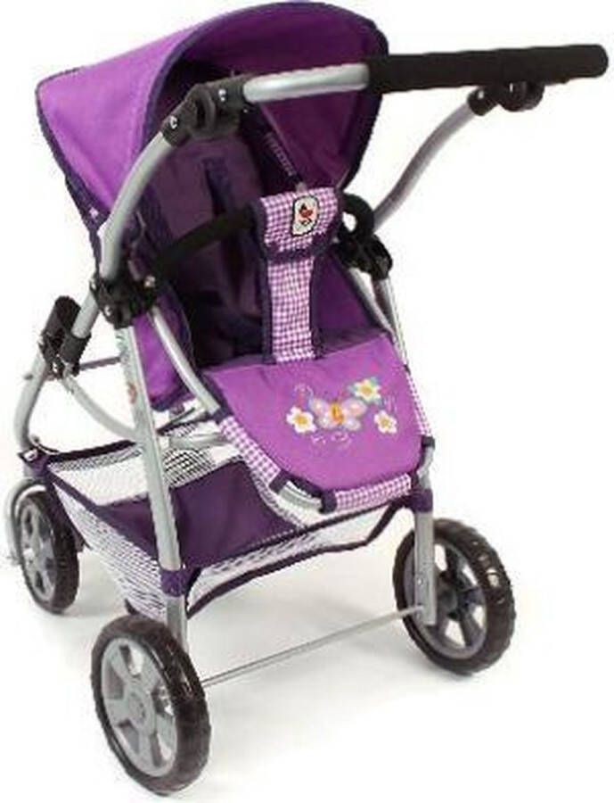 Bayer Chic 2000 All in 1 combi poppenwagen Emotion Purple Checkered