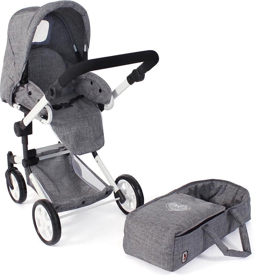 Bayer Chic 2000 Combi poppenwagen JARA Jeans grijs