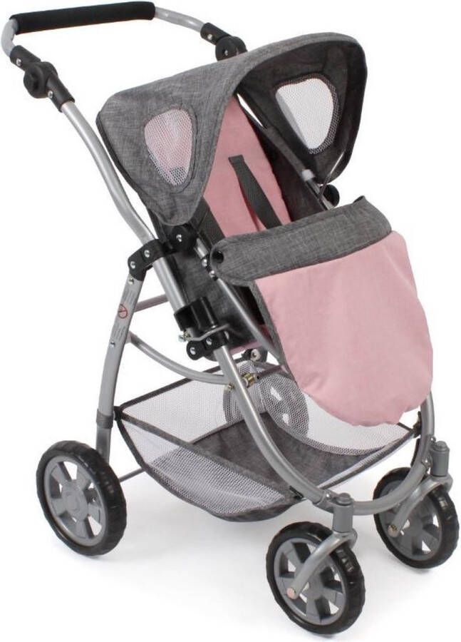 Bayer Chic 2000 Combi Poppenwagen 3 in 1 EMOTION ALL IN Melange grijs roze