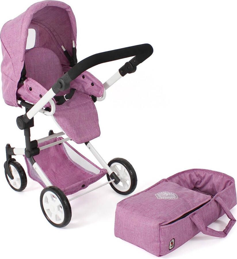 Bayer Chic 2000 Combi poppenwagen JARA jeans roze