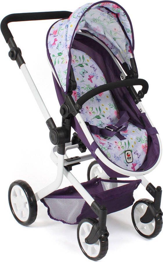 Bayer Chic 2000 Combi Poppenwagen Mika Flowers Lila