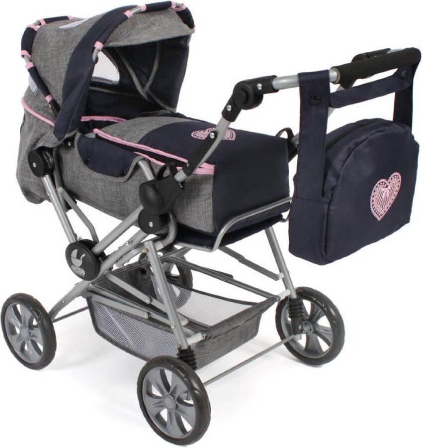 Bayer Chic 2000 Luxe grote poppenwagen Road Star Melange Navy Grijs