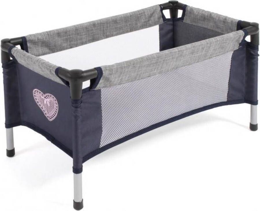 Bayer Chic 2000 Poppen Reisbedje Melange Navy Grijs