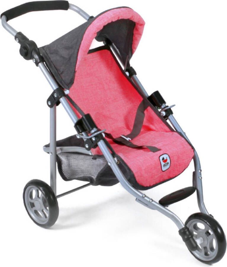 Bayer Chic 2000 Poppenwagen Jogger Lola Melange Antraciet Pink