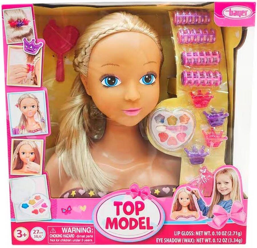 Bayer Topmodel Kapkop met Make-up Styling Head Kap Kop Kappop Kaphoofd Make Up Pop