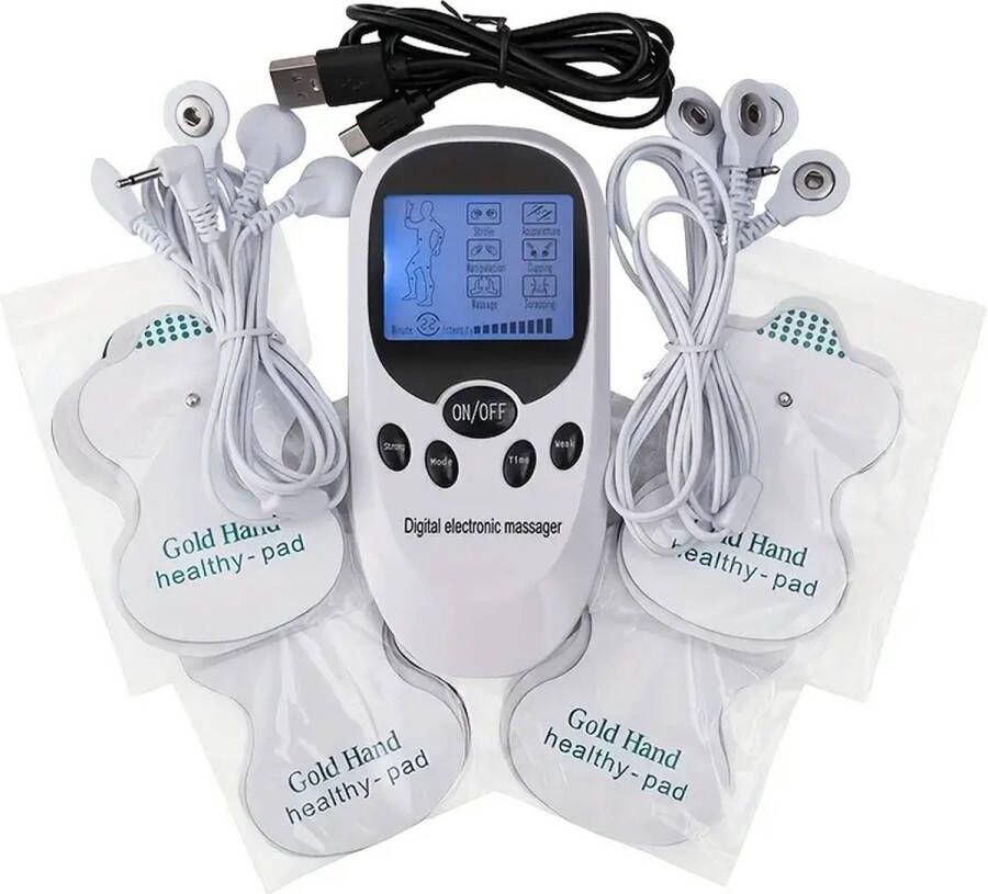 Bayou Tens apparaat 6 EMS Standen 11 Massage Standen Pijntherapie 3-in-1 Spierstimulatie (EMS) Electrodentherapie Massage apparaat Elektronische therapie Pijnbestrijding Zenuwpijnen