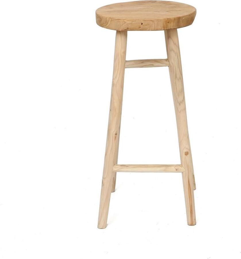 Bazar Bizar Barkruk Kedut Teakhout (zithoogte 75cm) Naturel