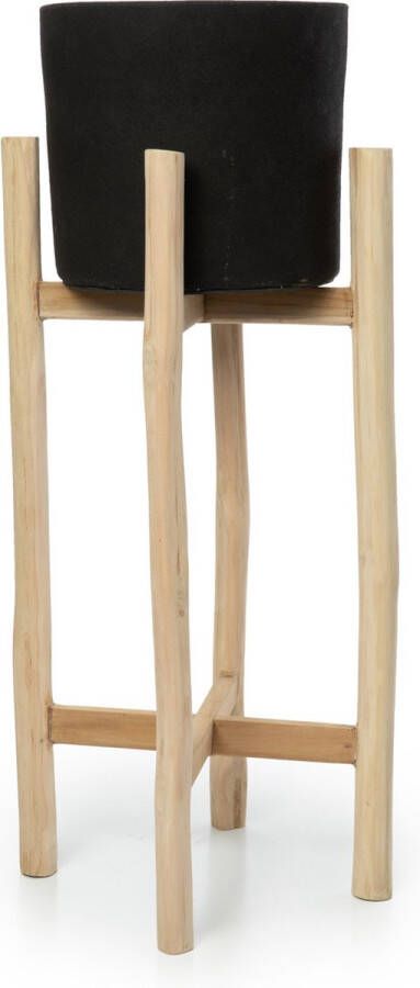 Bazar Bizar De Charcoal Hoge Plantenbak Zwart Natural L