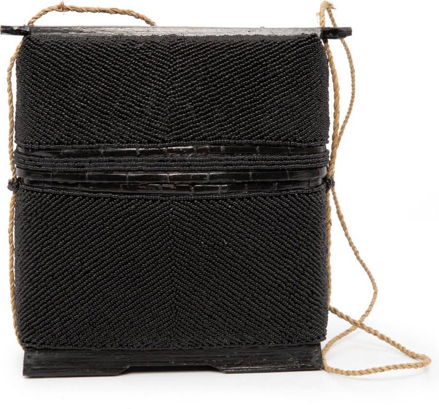 Bazar Bizar Opbergbox Beaded Bamboe en kralen Zwart