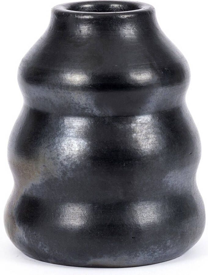 Bazar Bizar Vaas Burned Terracotta 17cm hoog Zwart