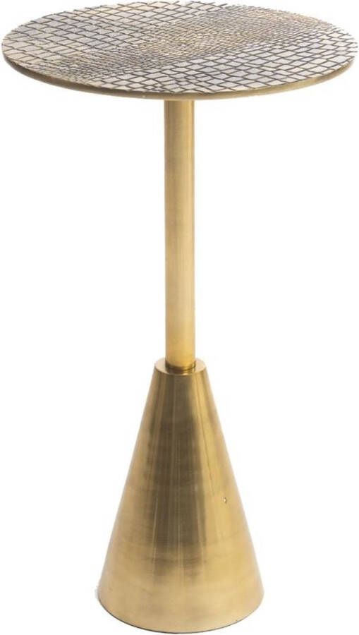 Bazar Bizar Safaary Bijzettafel Messing Croco 35x35 CM