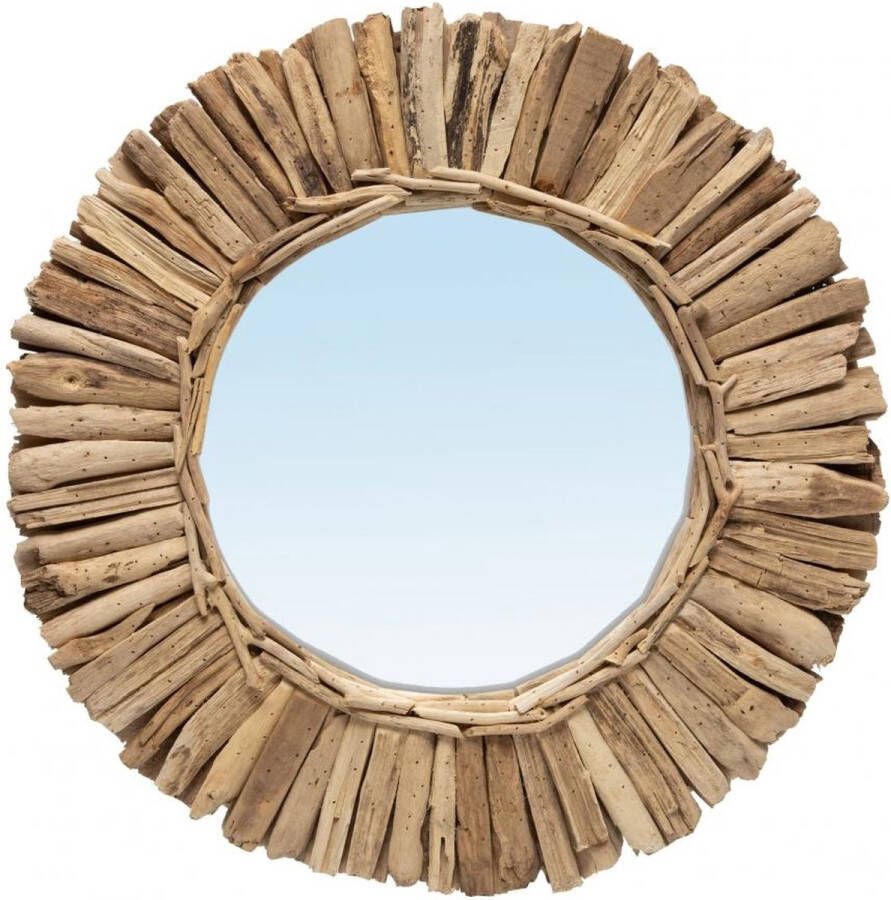 Bazar Bizar Safaary Drijfhout Spiegel Naturel M Crown 60x60 CM