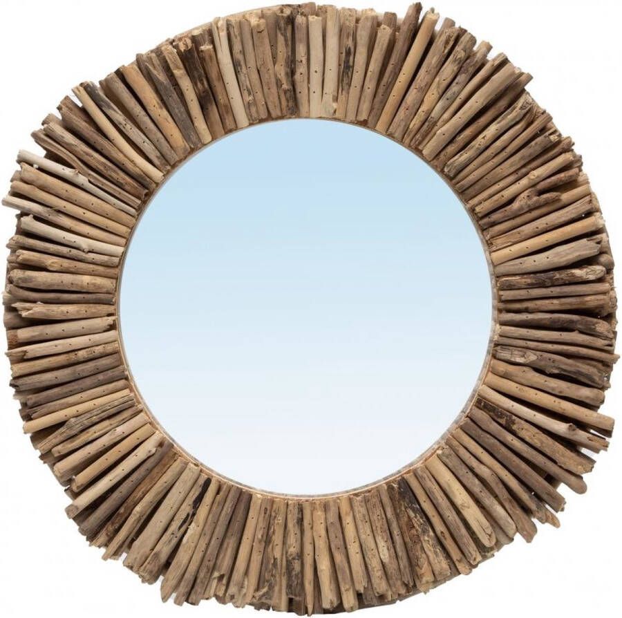 Bazar Bizar Safaary Drijfhout Spiegel Naturel M Halo 61x61 CM