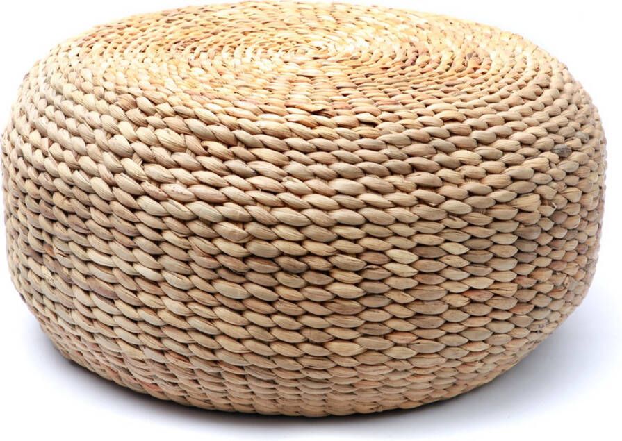 Bazar Bizar De Hyacinth Pouffe Naturel Waterhyacint Poef Maat M Rond ø60x30 cm