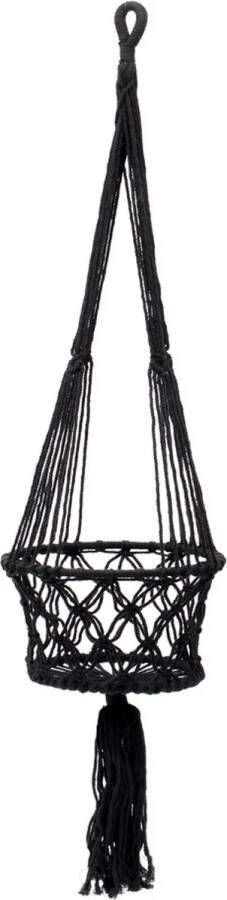 Bazar Bizar Plantenhanger Macrame Katoen 110cm Zwart