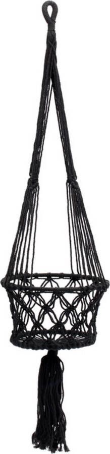 Bazar Bizar Plantenhanger Macrame Katoen 100cm Zwart