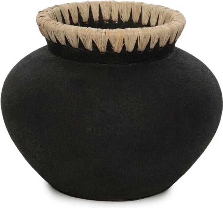 Bazar Bizar Safaary Vaas Zwart Naturel S Styly 25x25 CM
