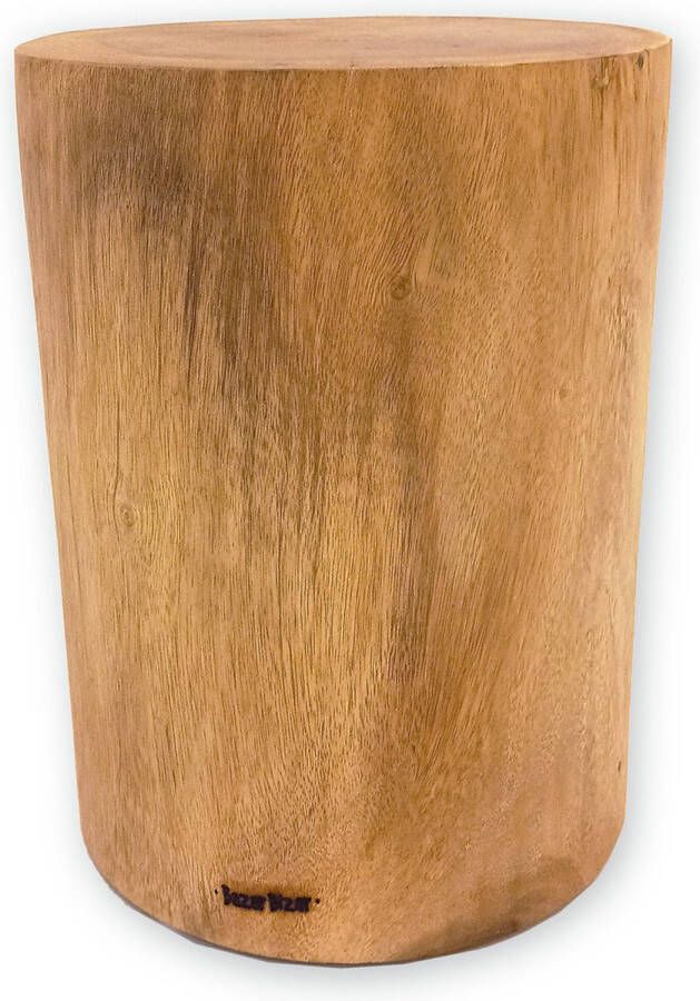 Bazar Bizar Kruk Bijzettafel Tribe Teakhout 30cm Naturel Rond