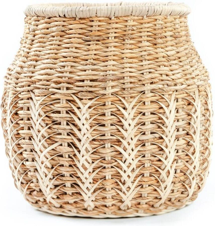 Bazar Bizar Mand Luziru Bananenblad en rattan 45cm hoog Naturel