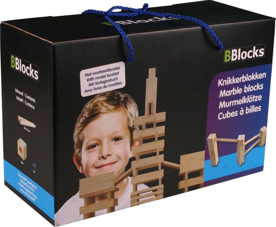 BBlocks Knikkerblokken set bruin hout 34 st BBLO890301