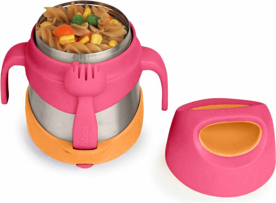 B.box Isoleer Lunchpot Gemakkelijk te Openen Voedselbeker voor Peuters Dubbelwandig Roestvrij Staal Houdt Voedsel tot 7u Koud tot 5u Warm 335 ml 11