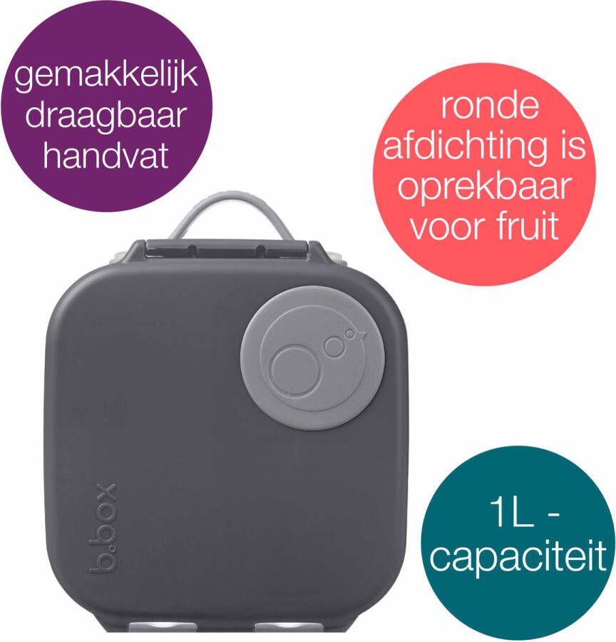 B.box Mini Lunchbox Bentobox met 3 Vakken (2 Lekvrij) Ideaal voor Peuters Lunch & Snacks voor Kinderen Voor een Heel Stuk Fruit BPA-vrij