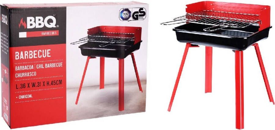 BBQ Houtskoolbarbecue Grilloppervlak 33 X 26 Cm Rood Compact