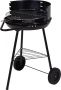 BBQ Collection Barbecue Bbq Rond Half Open Verrijdbaar 41 5x70x41 5cm Zwart Grijs - Thumbnail 1