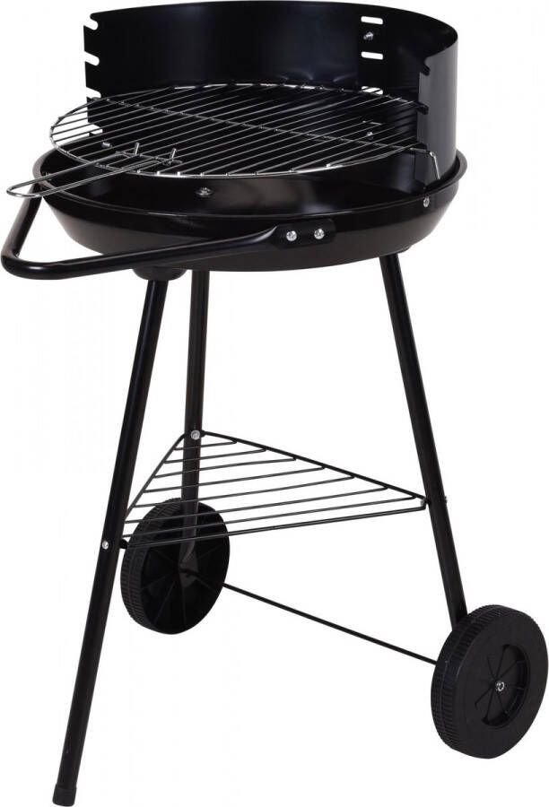 BBQ Collection Barbecue Bbq Rond Half Open Verrijdbaar 41 5x70x41 5cm Zwart Grijs