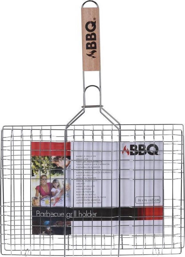 BBQ Barbecuerooster Met Houten Handvat 34 X 24 X 48 Cm