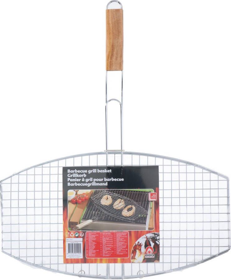 BBQ Collection Barbecue braadrooster ovaal 45 x 25 cm Grill rooster BBQ accessoires en toebehoren