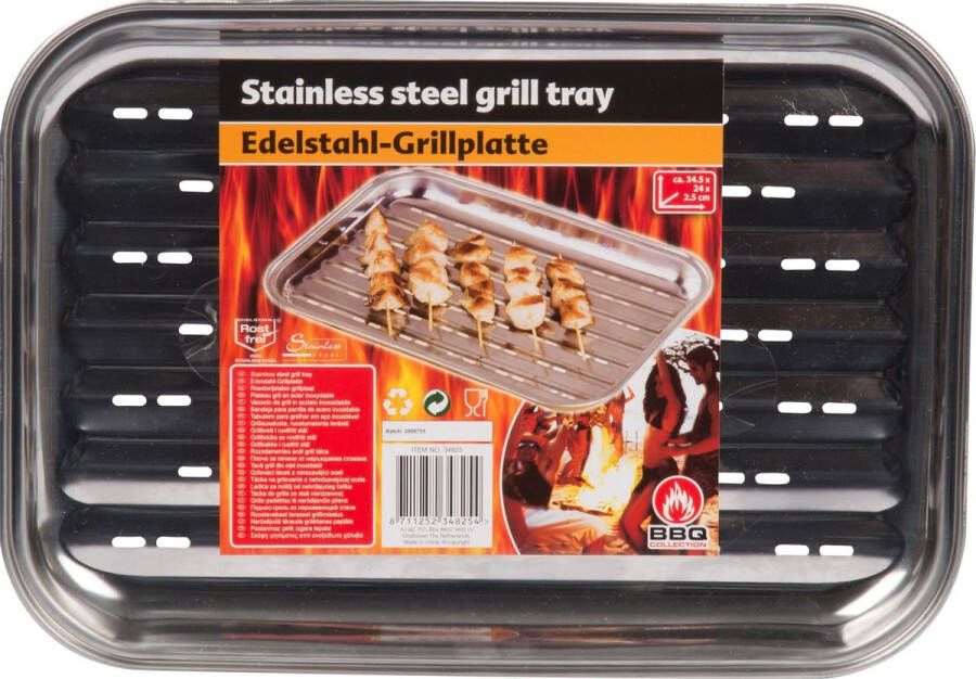 BBQ Collection Barbecue Grillrooster BBQ Tray Grillplaat Voor Vlees Vis en Groenten RVS