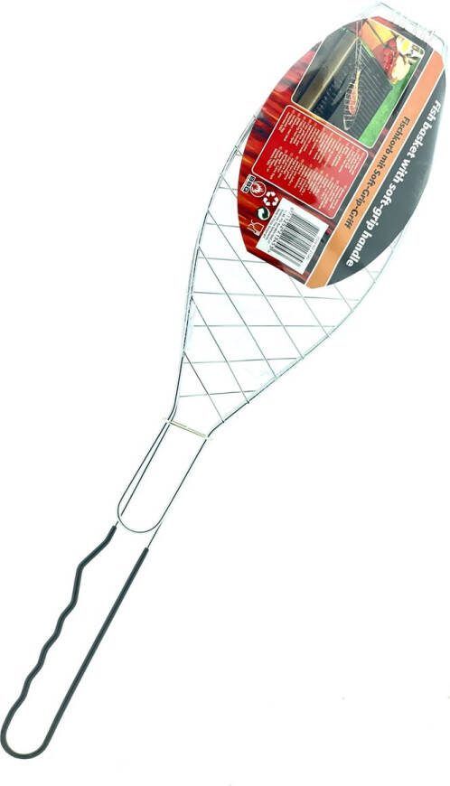 BBQ Collection barbecue rooster klem grill metaal 58 x 13 x 1 cm Speciaal voor vis barbecuerooster
