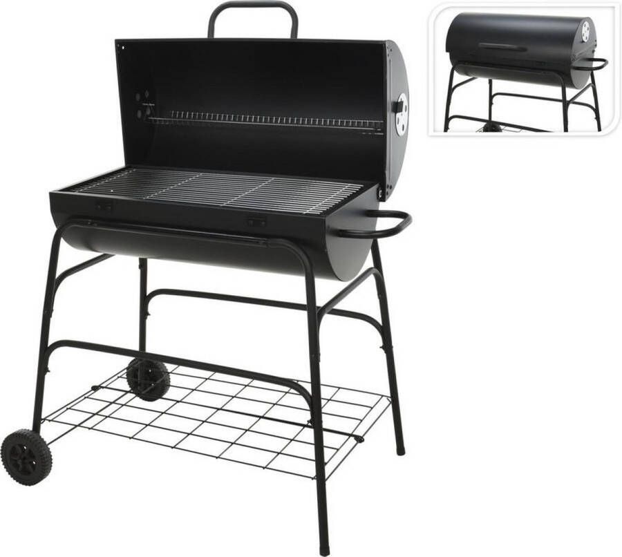 BBQ Collection BBQ Houtskoolbarbecue Cilinder Op wielen 39x100x100cm