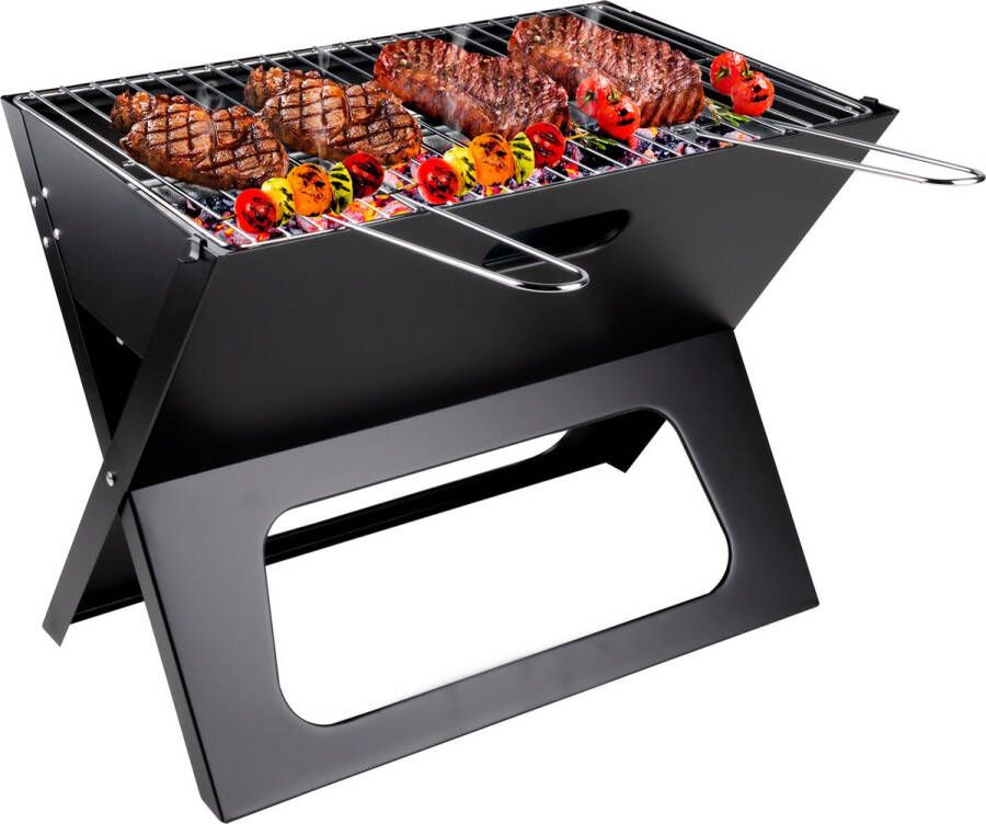 BBQ Collection Tafel BBQ Houtskool Camping BBQ Opvouwbare en Draagbare Barbeque Barbecue met Losse Vuurschaal en Grillrooster 46 x 36 5 x 28 cm