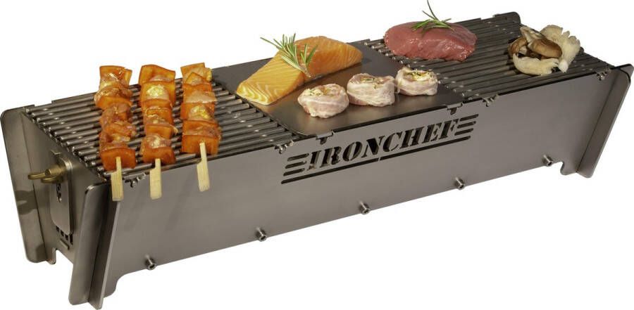 BBQ IRONCHEF HOUTSKOOL BARBECUE -L RVS