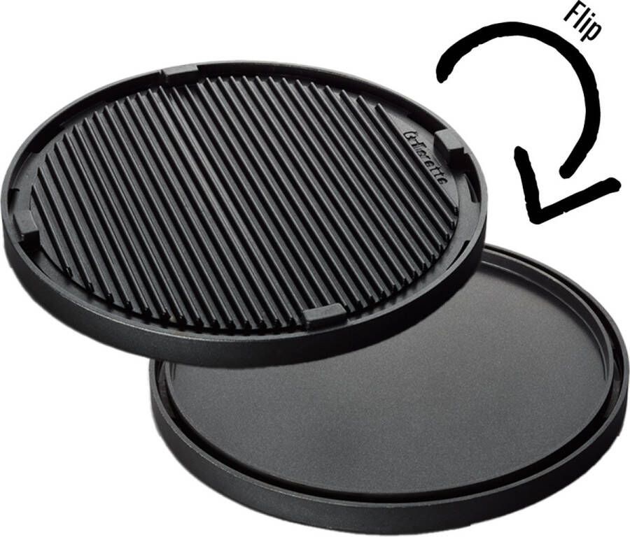 BBQ2GO Aluminium Twee-in-een bakplaat Geribbeld Plat Anti-aanbak accessorie