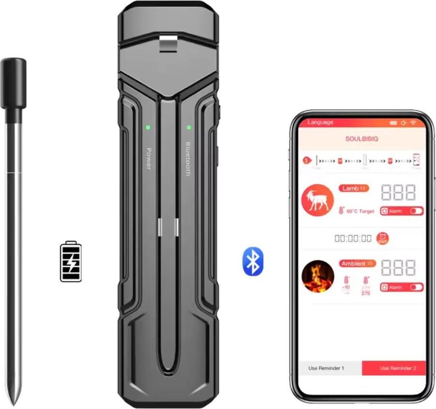 BBQBuddies Vleesthermometer Draadloze Thermometer met Bluetooth Kernthermometer Meater Draadloos