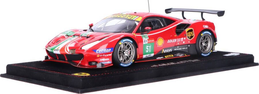 BBR De 1:18 Diecast modelauto van de Ferrari 488 GTE LMGTE Team AF Corse #52 Class Winner of the 24H LeMans 2021. De rijders waren A. Pierguidi J. Calado en C. Ledogar. Dit schaalmodel is gelimiteerd tot 248 stuks. De fabrikant is